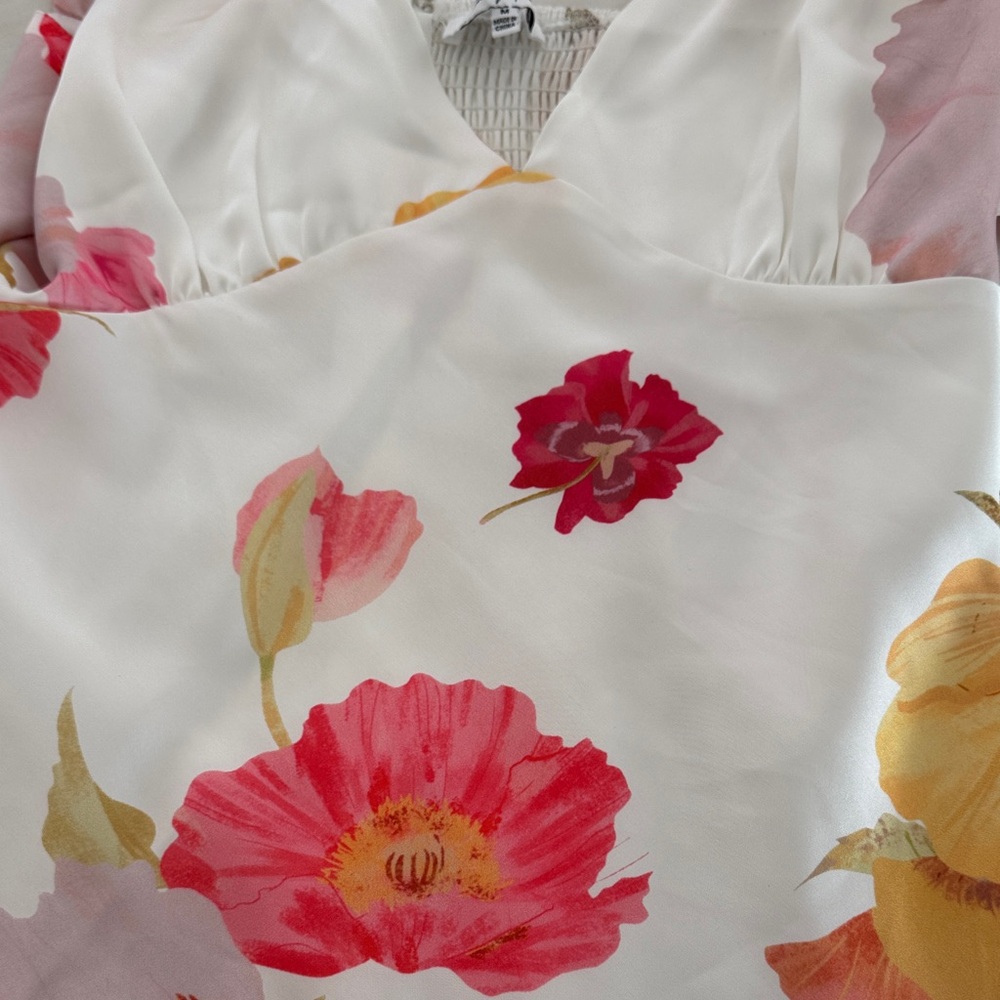 Emory Park Floral Mini Dress - White and Pink